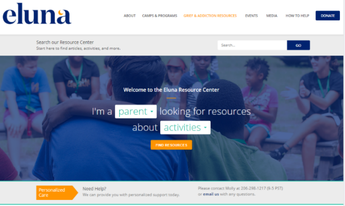 Screenshot of the Eluna Resource Center homepage